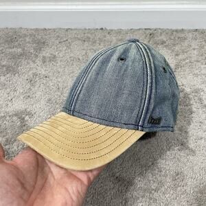 RARE Melin X HESHER Blue Denim Wheat Nubuck Leather Hat Adjustable